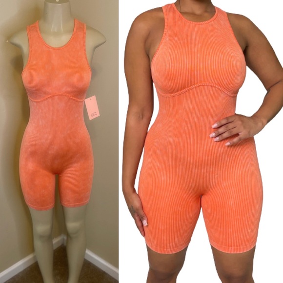 Washed Color Seamless Romper. - Picture 1 of 2